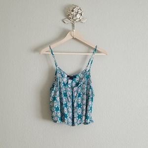 Paper tee cropped top zipper front sz large